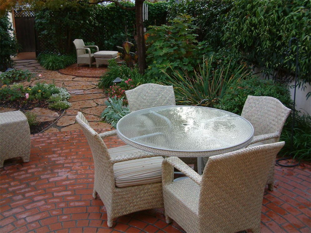 Table and Wicker Chairs